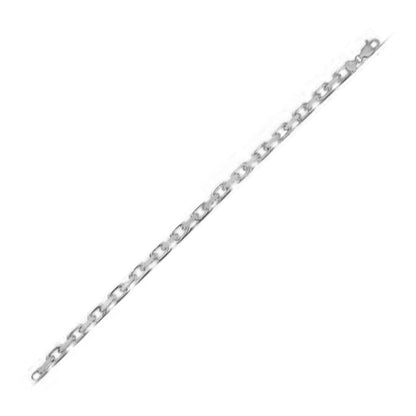 14k White Gold French Cable Chain Bracelet  (4.80 mm) Bids.com