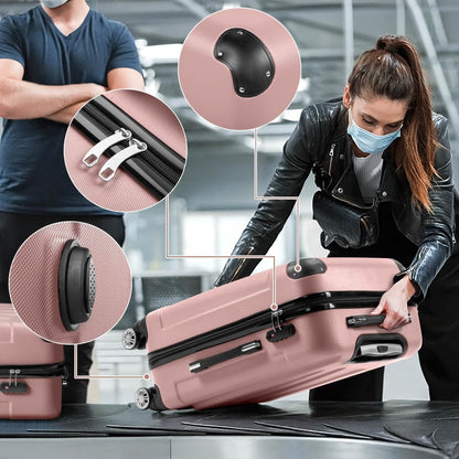 3-Piece Hard Shell Luggage Set with TSA Lock – 20/24/28 Inch 360° Spinner Wheels DailySale