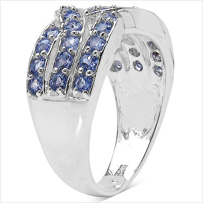 1.26 Carat Genuine Tanzanite .925 Sterling Silver Ring Bids.com