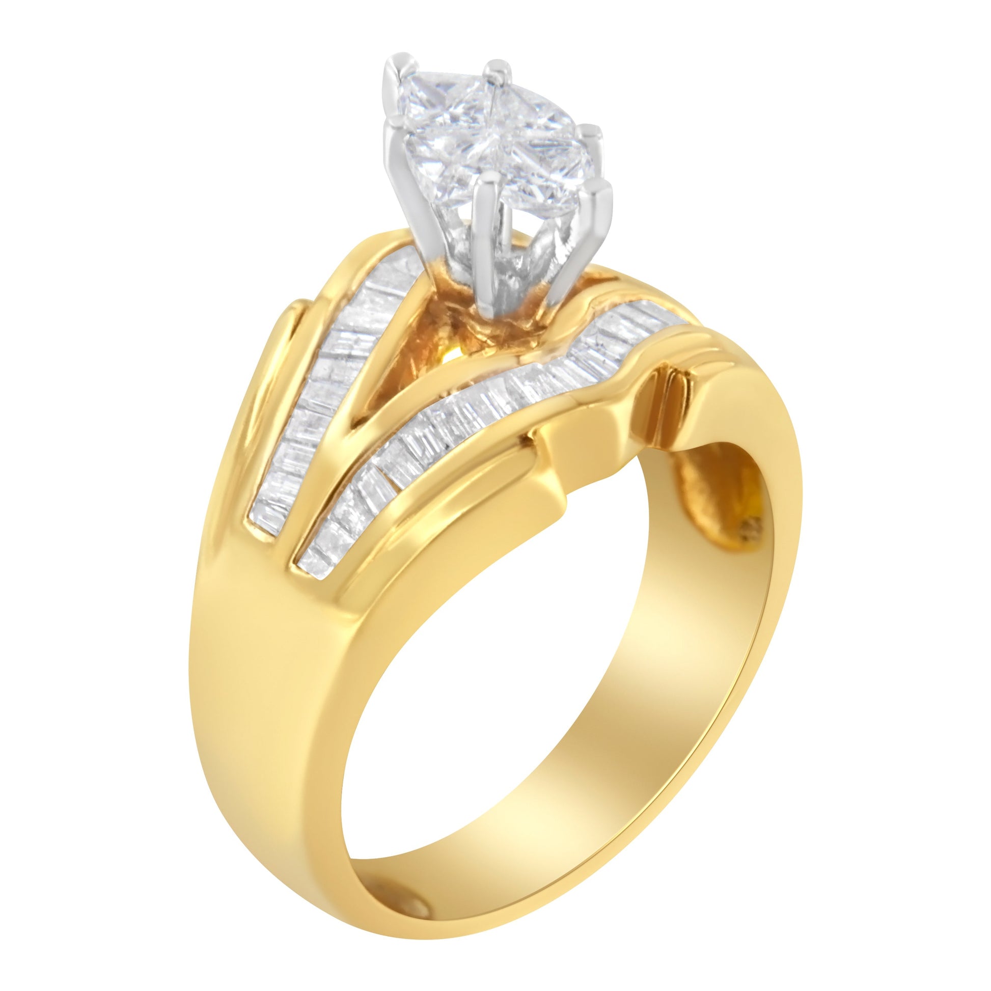 14KT Two-Toned Gold Diamond Cocktail Ring (1 cttw, H-I Color, SI1-SI2 Clarity) Bids.com