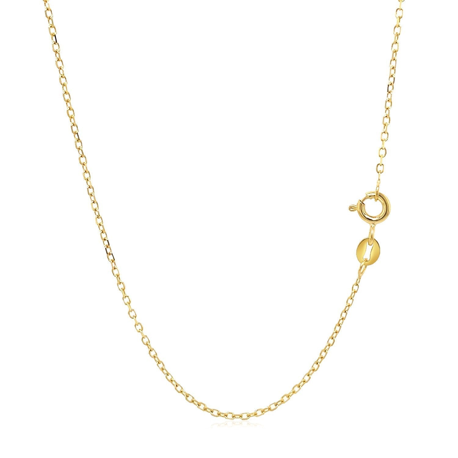 14k Yellow Gold Faceted Cable Link Chain 1.3mm Bids.com