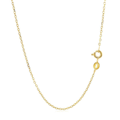 14k Yellow Gold Faceted Cable Link Chain 1.3mm Bids.com