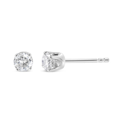 14K White Gold 5/8 Cttw Round Brilliant-Cut Lab Grown Diamond Classic 4-Prong Push back Stud Earrings (F-G Color, VS1-VS2 Clarity) Bids.com