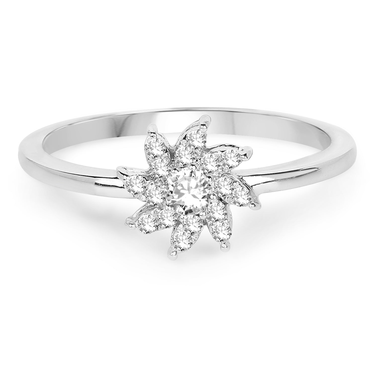 0.18 Carat Genuine White Diamond 14K White Gold Ring (E-F-G Color, SI Clarity) Bids.com