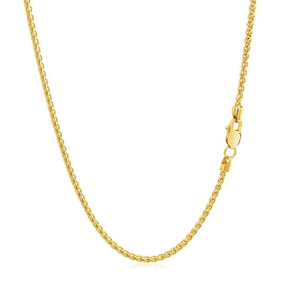 14k Yellow Gold Round Wheat Chain 1.5mm Bids.com