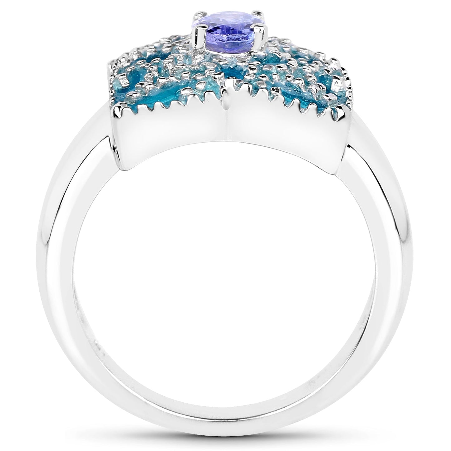 0.44 Carat Genuine Tanzanite .925 Sterling Silver Ring Bids.com