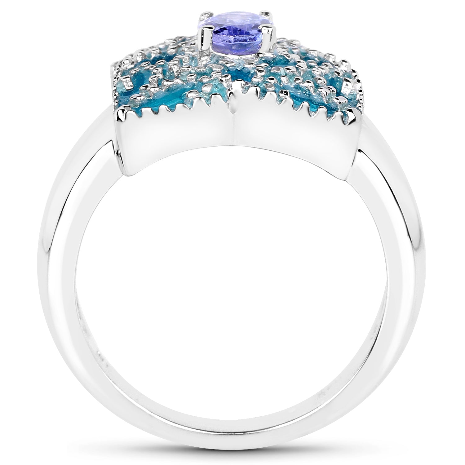 0.44 Carat Genuine Tanzanite .925 Sterling Silver Ring Bids.com
