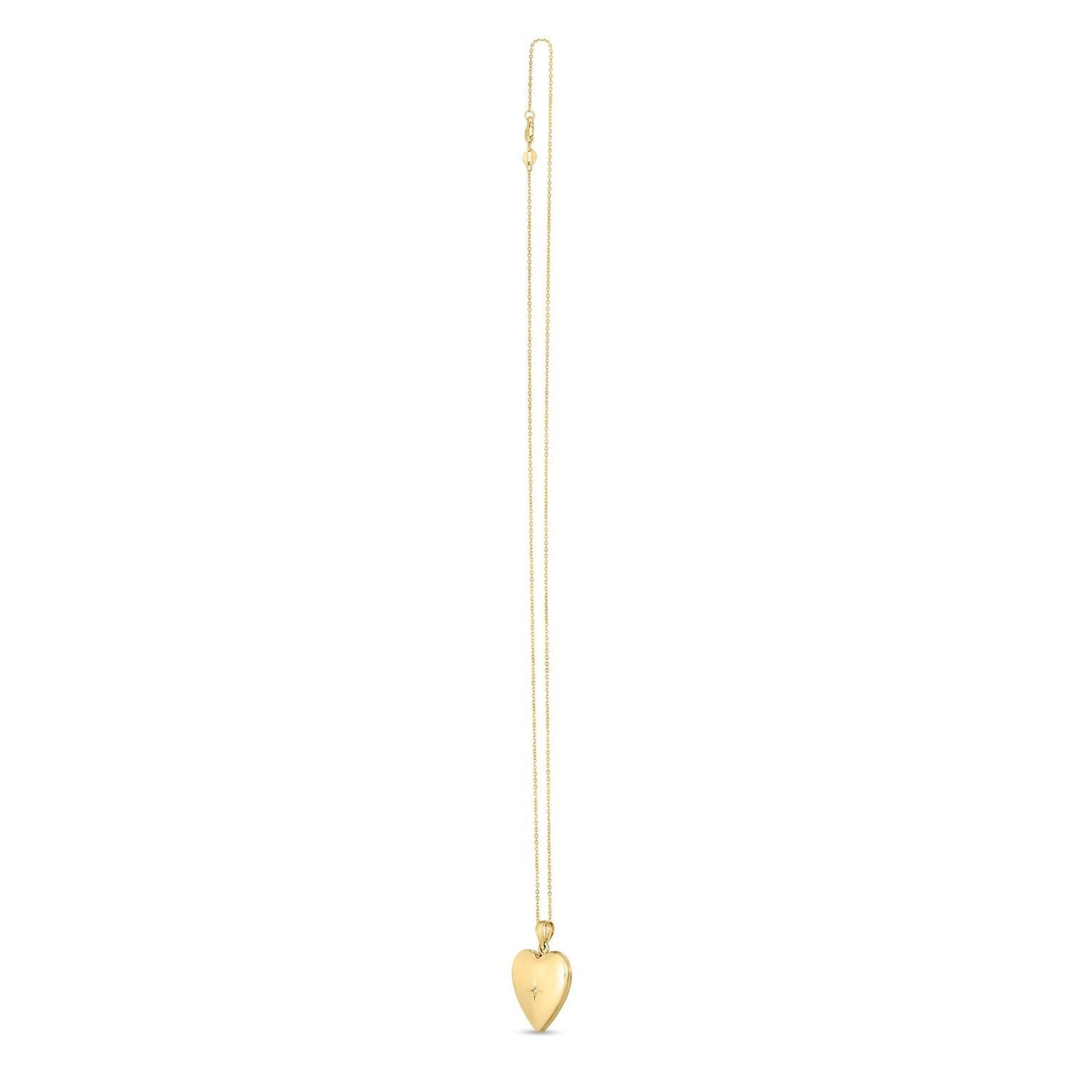 14k Yellow Gold Diamond Heart Locket Necklace Bids.com