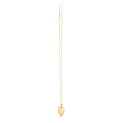 14k Yellow Gold Diamond Heart Locket Necklace Bids.com