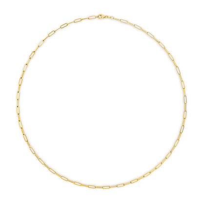 Solid 14K Yellow Gold 2.5mm Paperclip Chain Necklace Unisex 18" Inches Bids.com