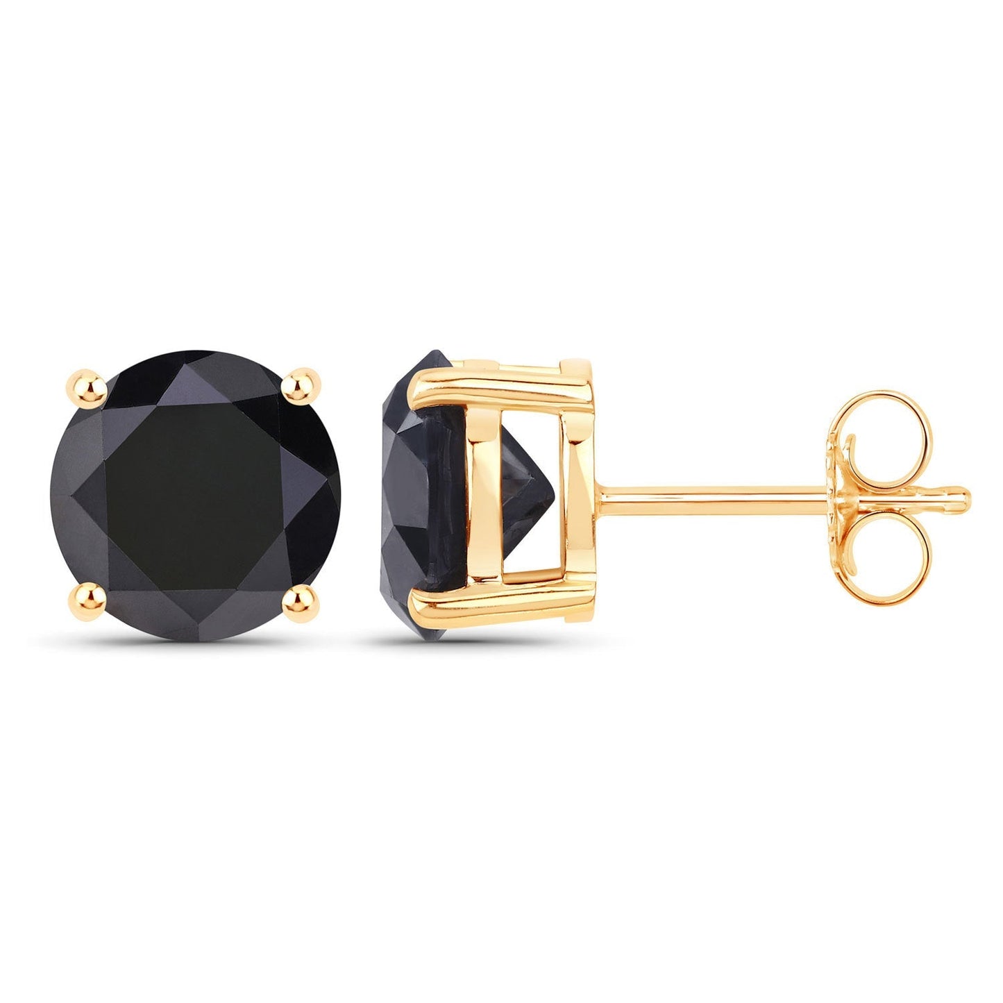 4.91 Carat Genuine Black Diamond 14K Yellow Gold Earrings Bids.com