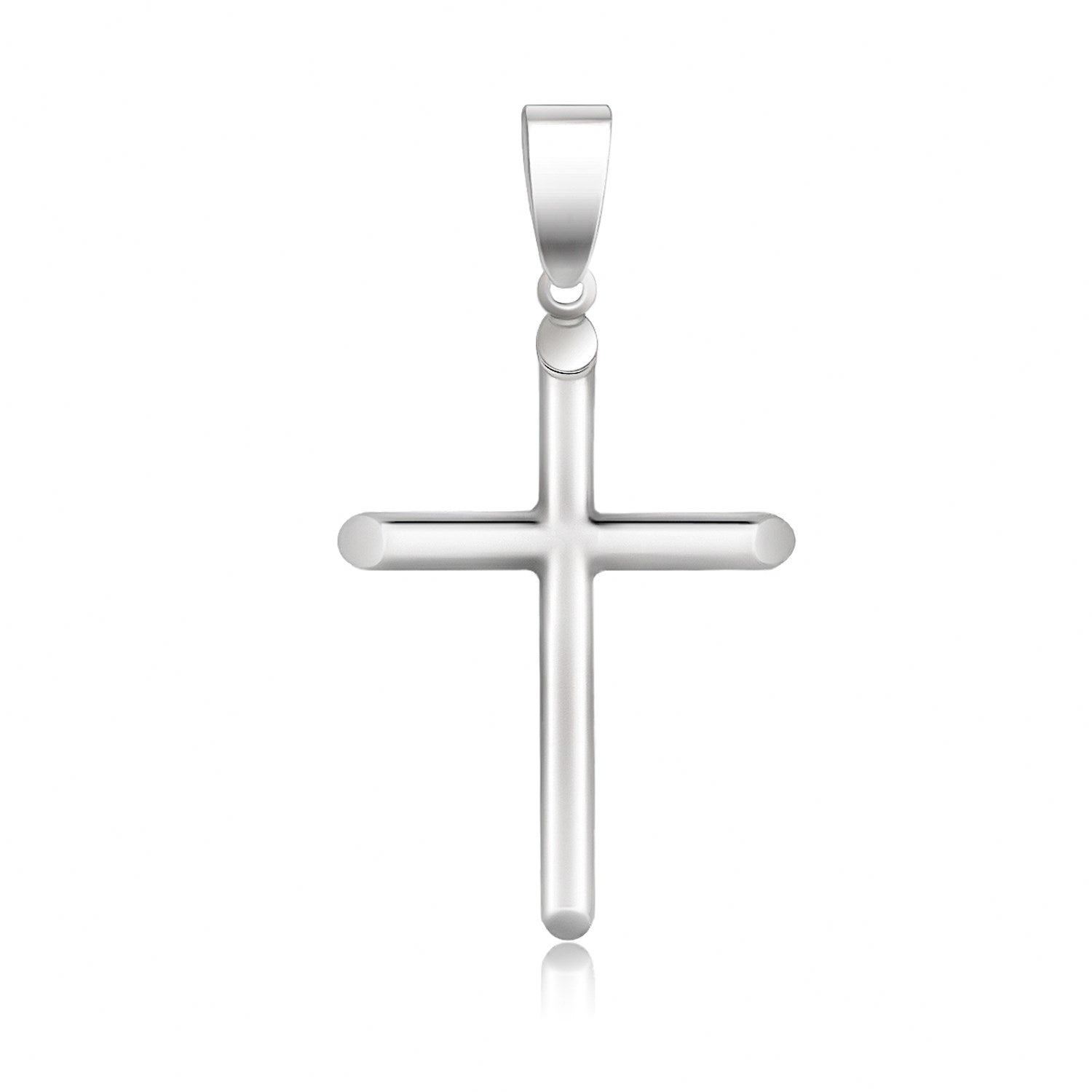 14k White Gold Slim Cross with Tapered Ends Pendant Bids.com