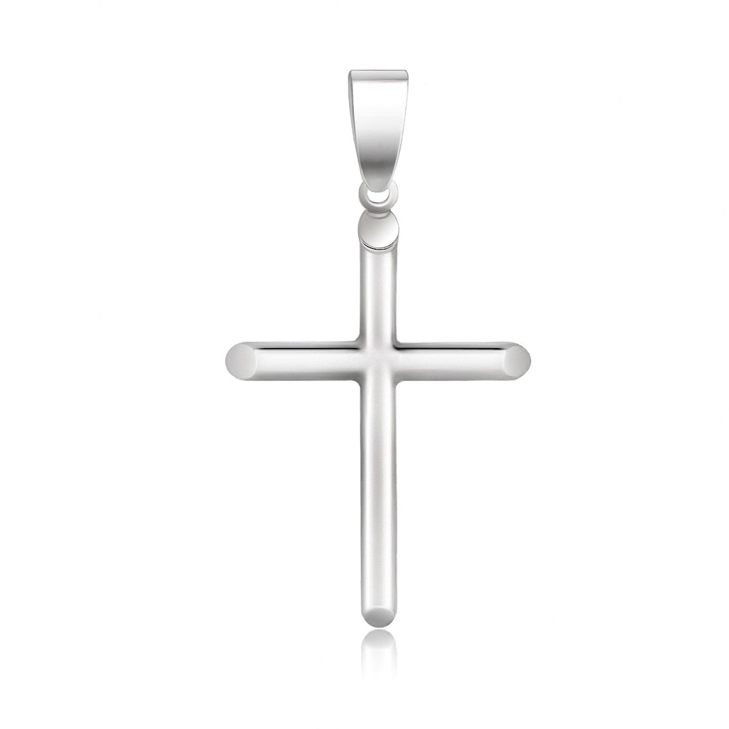 14k White Gold Slim Cross with Tapered Ends Pendant Bids.com