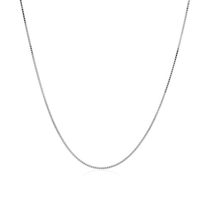 14k White Gold Classic Box Chain 0.6mm Bids.com