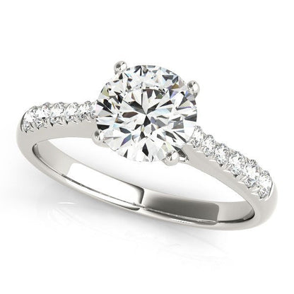 14k White Gold Round Cut Diamond Engagement Ring  (1 5/8 cttw) Bids.com