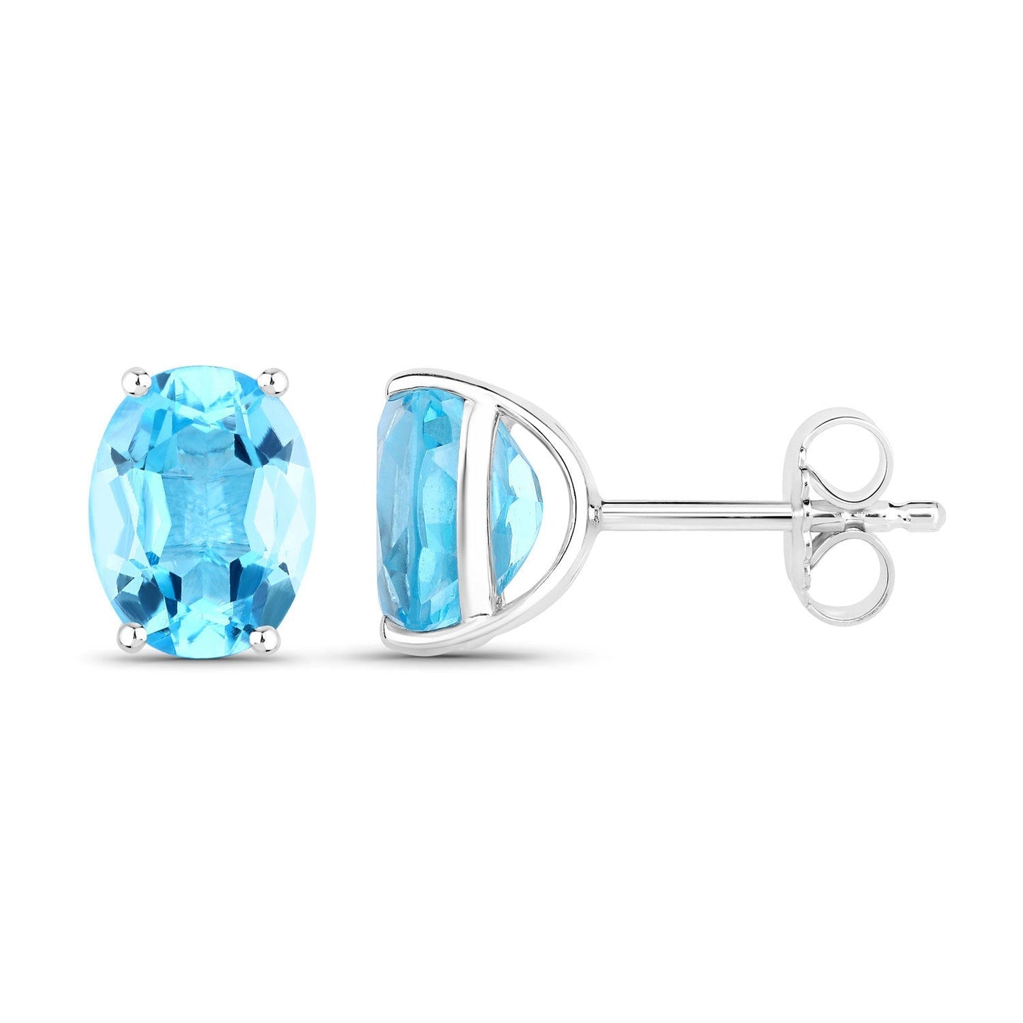 4.00 Carat Genuine Swiss Blue Topaz .925 Sterling Silver Earrings Bids.com