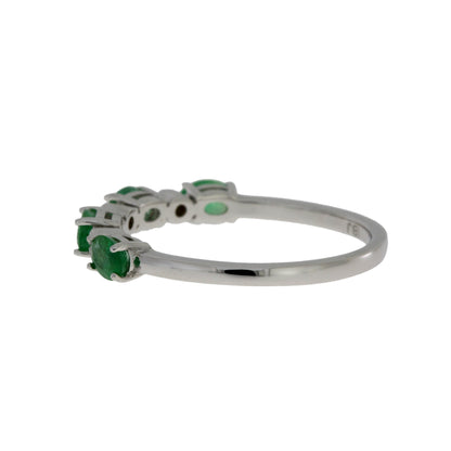 Emerald Diamond Fashion band rings 14KT White Gold Bids.com