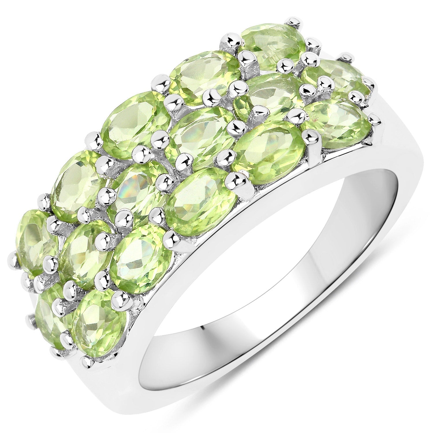 8.84 Carat Genuine Peridot .925 Sterling Silver 3 Piece Jewelry Set (Ring, Earrings, and Pendant w/ Chain) Bids.com