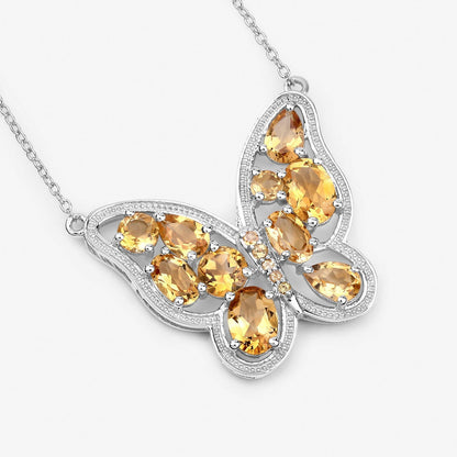 4.43 Carat Genuine Citrine .925 Sterling Silver Necklace Bids.com