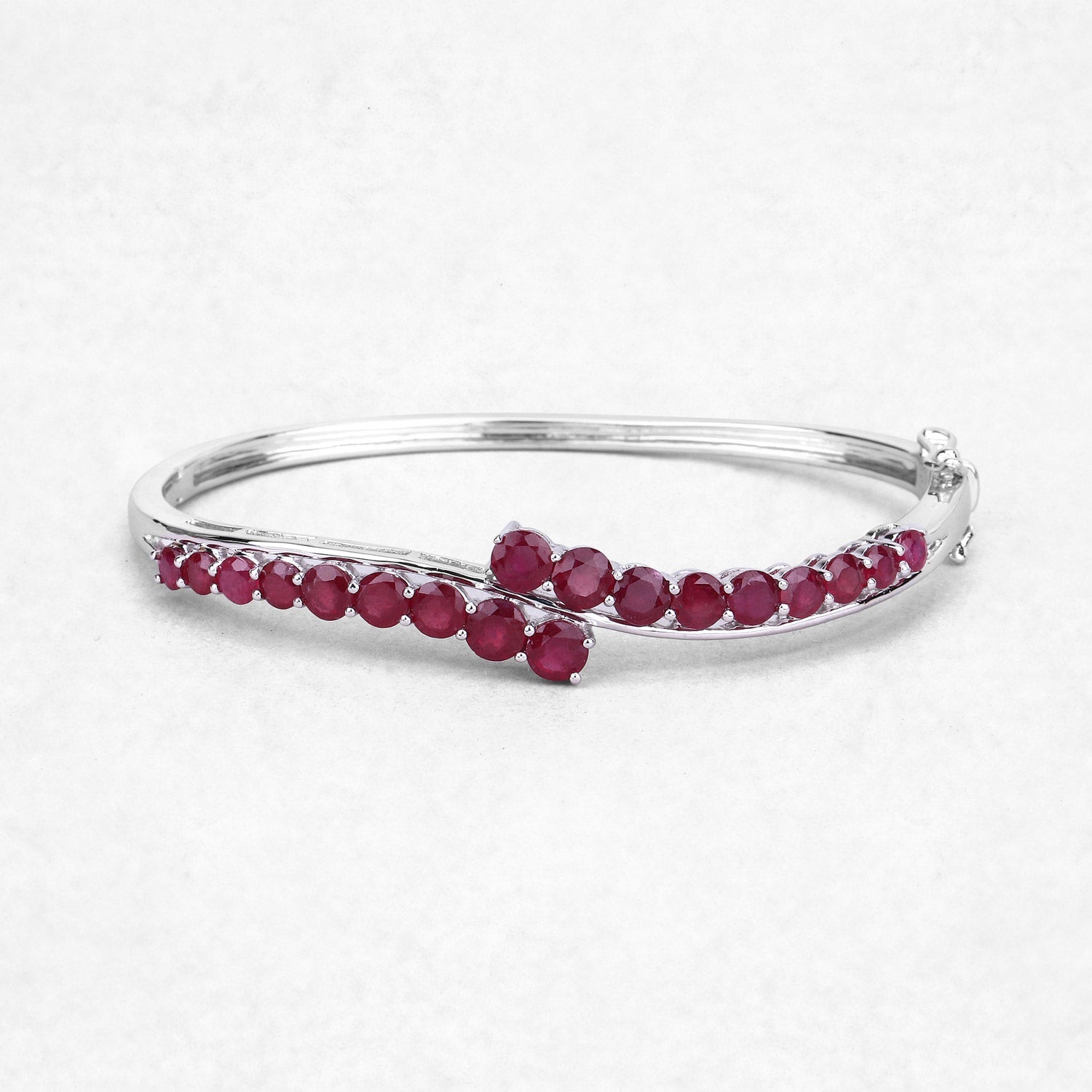 9.10 Carat Glass Filled Ruby .925 Sterling Silver Bangle Bids.com