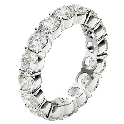Round Cut Lab Grown Diamond Eternity Ring in 14k White Gold (4 cttw FG/VS2) Bids.com