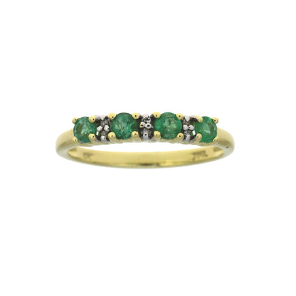 Emerald Diamond Fashion band rings 10KT Yellow Gold Bids.com