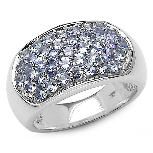 1.37 Carat Genuine Tanzanite .925 Sterling Silver Ring Bids.com