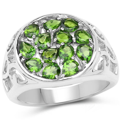 2.21 Carat Genuine Chrome Diopside .925 Sterling Silver Ring Bids.com