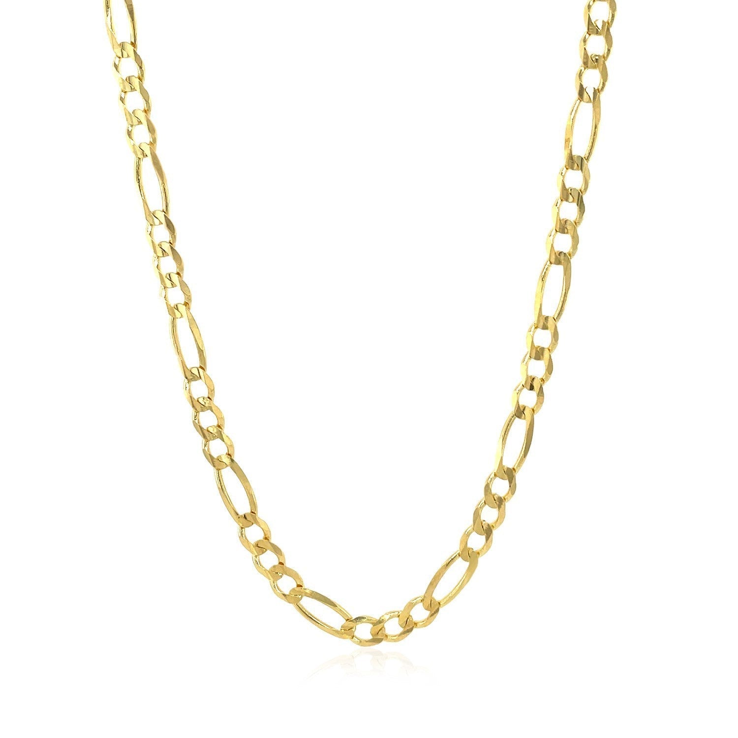 10K Yellow Gold Solid Figaro Chain (3.70 mm) Bids.com