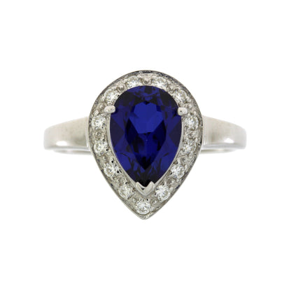 Created Sapphire Moissanite Ring Sterling Silver Bids.com