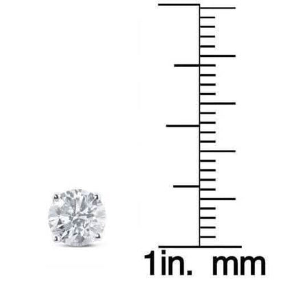 2Ct TW Round Lab Grown Diamond Studs 14K White Gold with Screw Backs DailySale