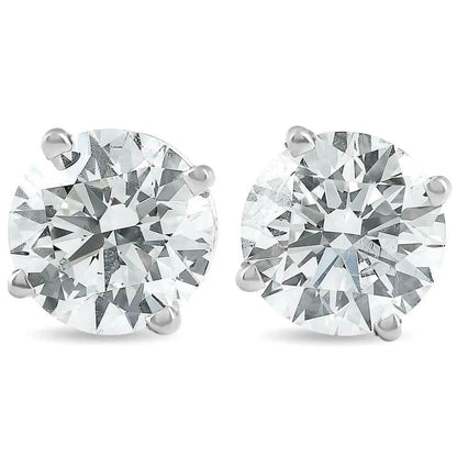 2Ct TW Round Lab Grown Diamond Studs 14K White Gold with Screw Backs DailySale