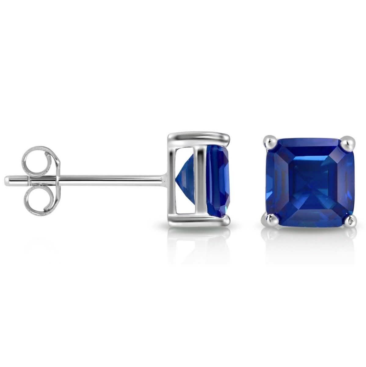 2CTW Created Emerald Asscher Cut Stud Earrings by MUIBLU Gems DailySale