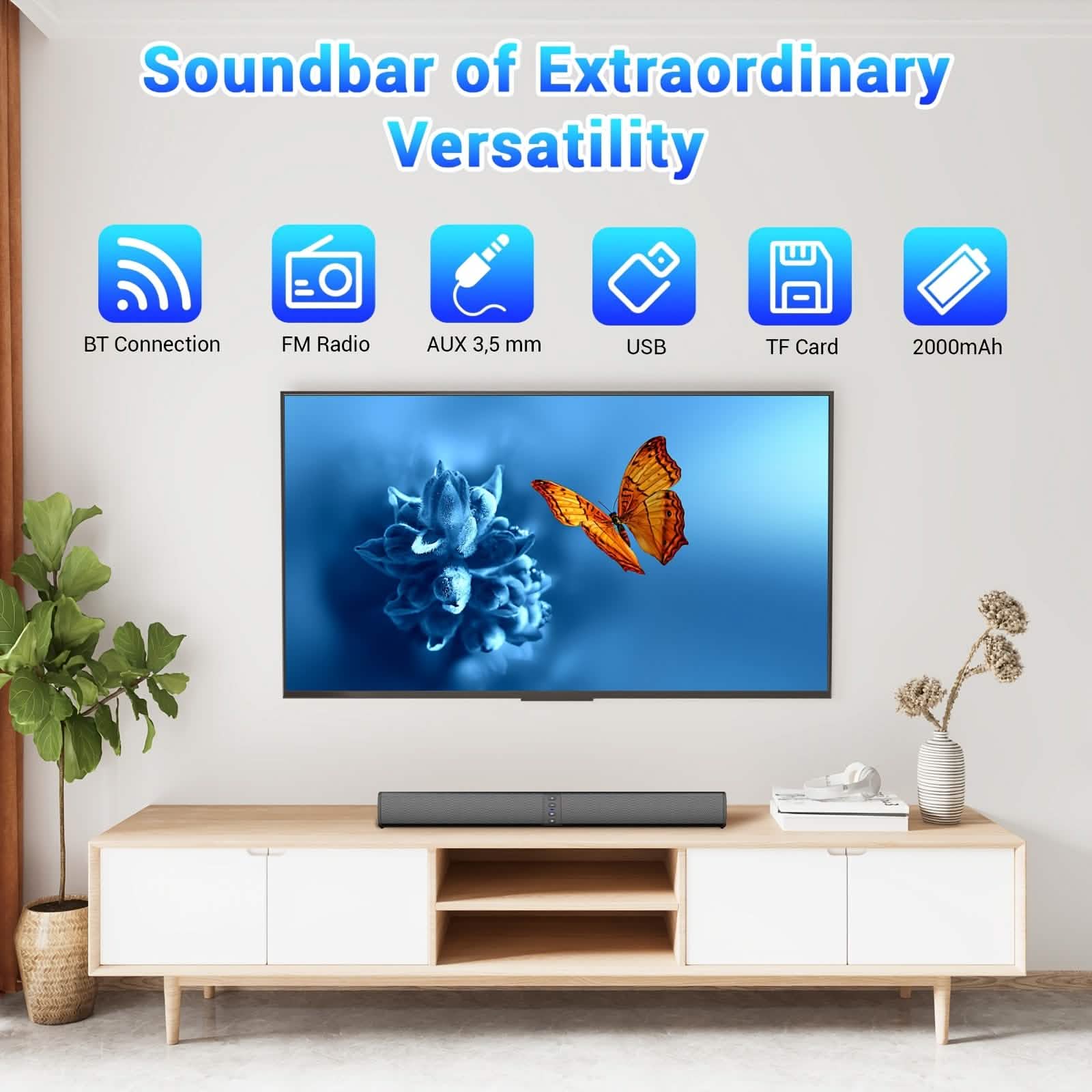 Wireless Soundbar for TV – 2-in-1 Detachable Bluetooth Speaker DailySale