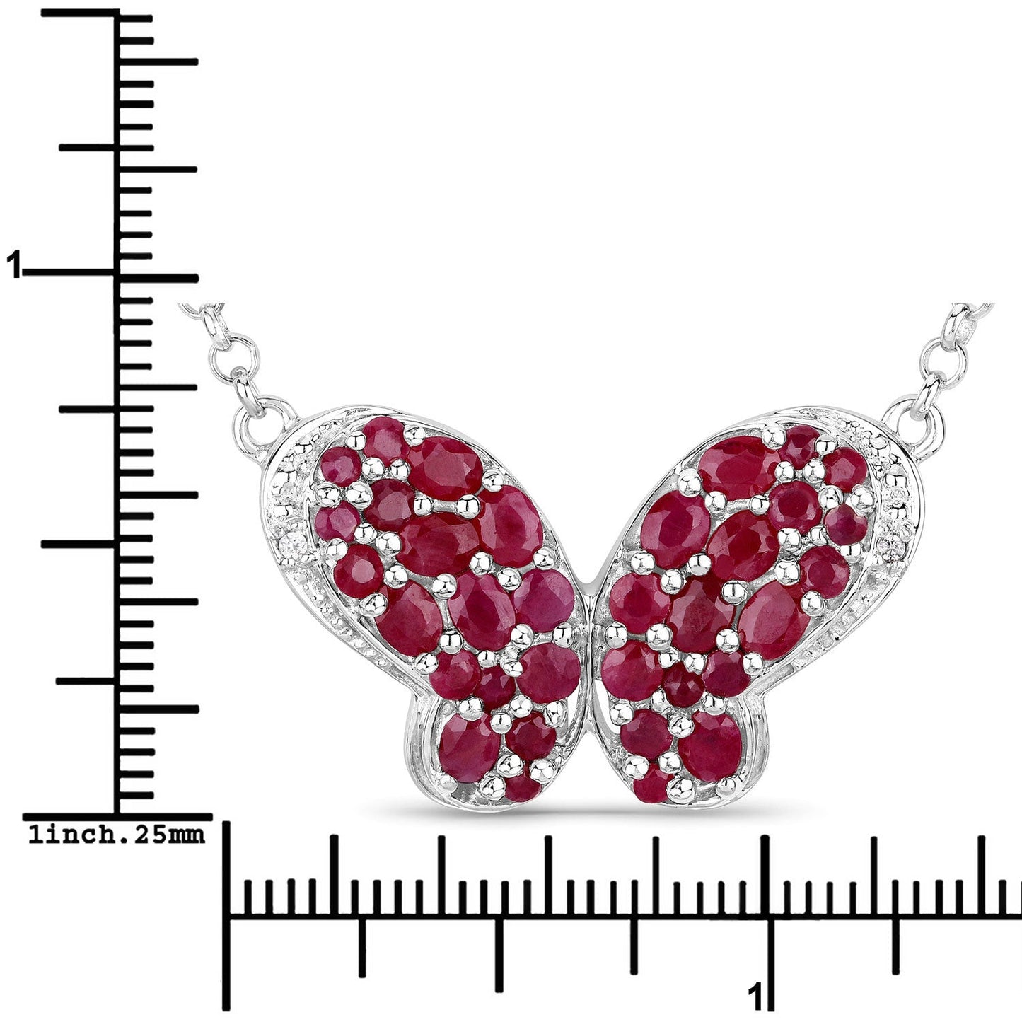 4.15 Carat Genuine Ruby and White Zircon .925 Sterling Silver Pendant Bids.com