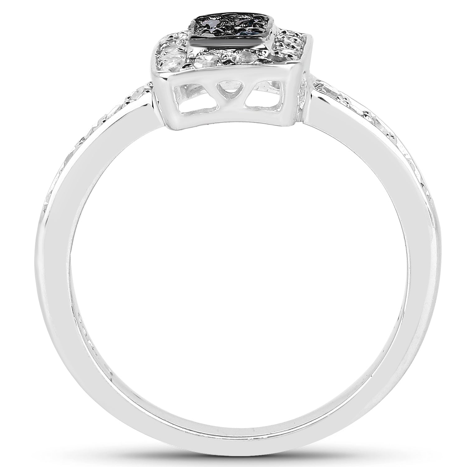 0.36 Carat Genuine Blue Diamond and White Diamond .925 Sterling Silver Ring Bids.com