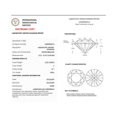 IGI Certified 14K White Gold 5.00 Cttw Round Brilliant-Cut Lab Grown Diamond Classic 4-Prong Stud Earrings with Screw Backs (F-G Color, SI1 Clarity) Bids.com