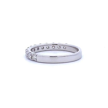 Natural .75ct Diamond Wedding Band Ring 14KT White Gold Bids.com