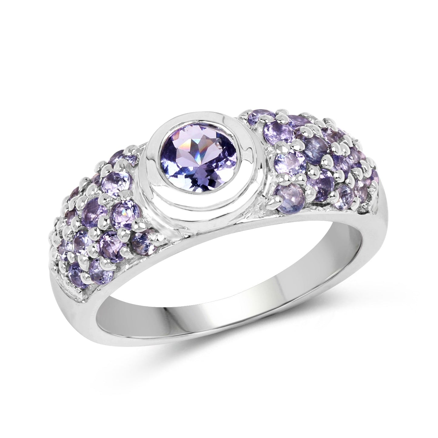 1.45 Carat Genuine Tanzanite .925 Sterling Silver Ring Bids.com