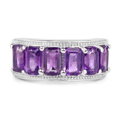 3.30 Carat Genuine Amethyst .925 Sterling Silver Ring Bids.com