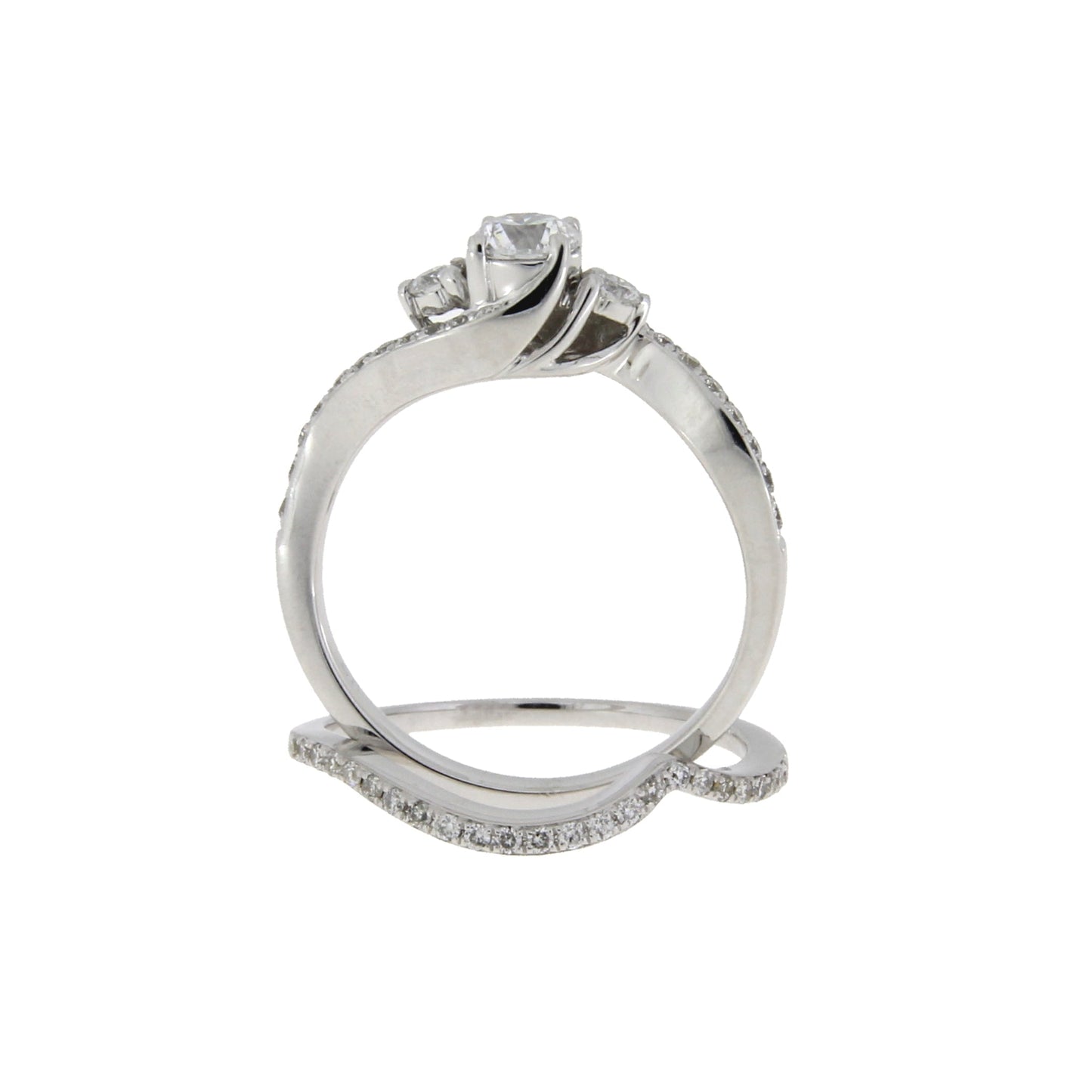 .70ct Diamond Engagement Ring Set 14KT White Gold Bids.com