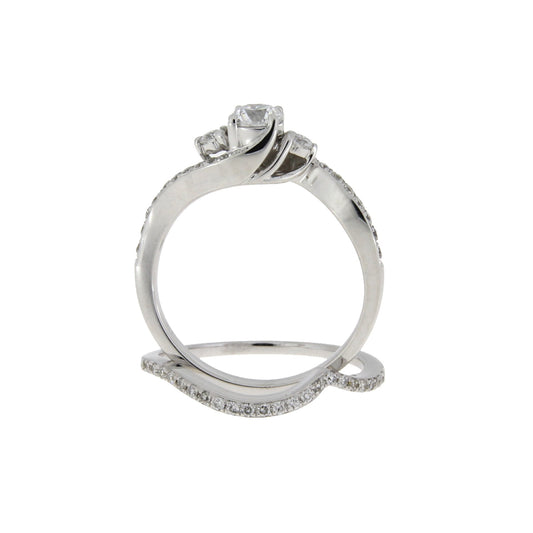 .70ct Diamond Engagement Ring Set 14KT White Gold Bids.com