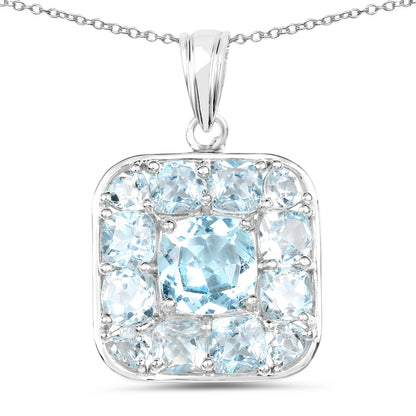 10.05 Carat Genuine Blue Topaz .925 Sterling Silver Pendant Bids.com