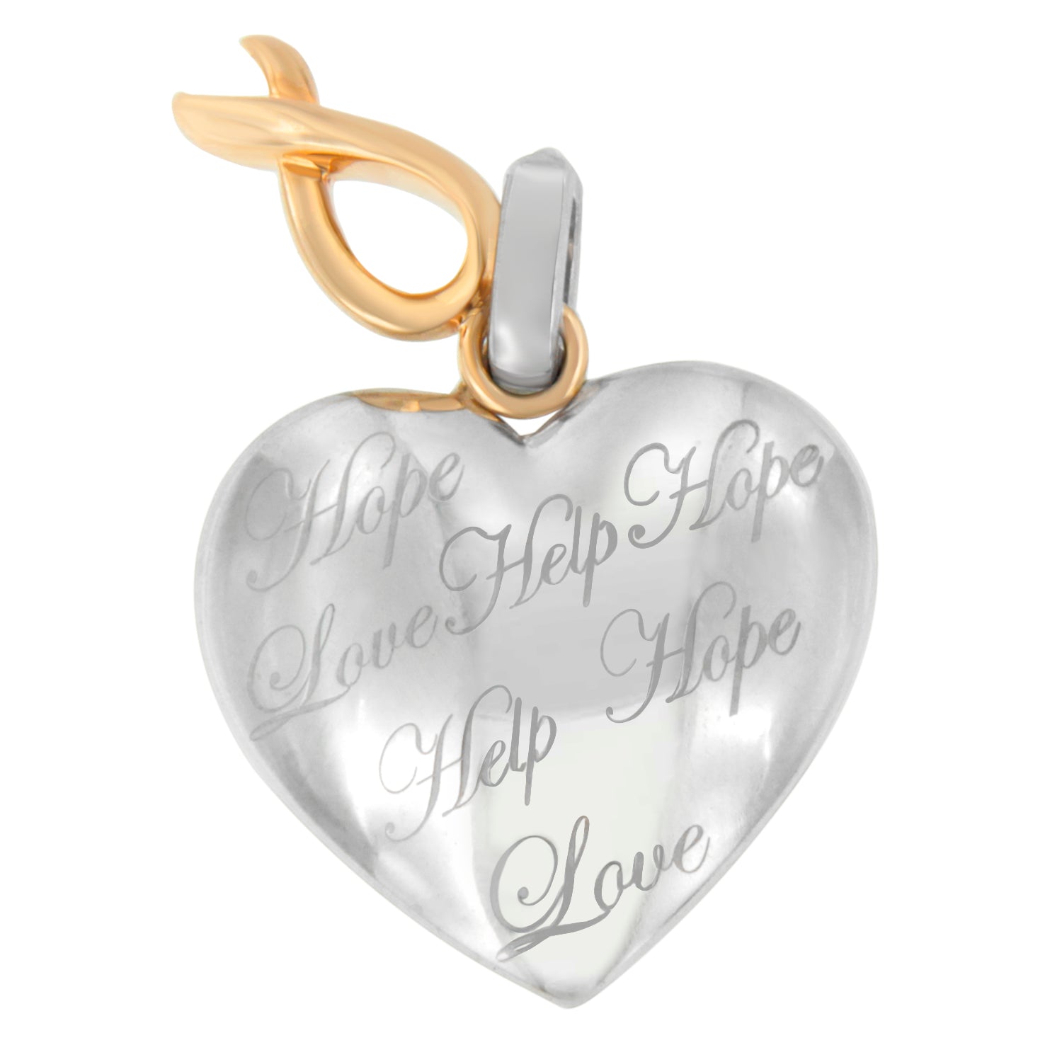 10K Yellow Gold Over Silver Heart Pendant Necklace Bids.com