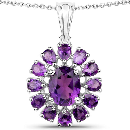 11.60 Carat Genuine Amethyst and White Topaz .925 Sterling Silver 3 Piece Jewelry Set (Ring, Earrings, and Pendant w/ Chain) Bids.com