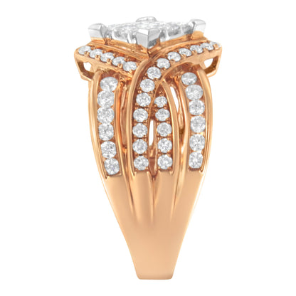 Two-Tone 10KT Gold Diamond Bypass Cocktail Ring (1 1/2 cttw, H-I Color, I1-I2 Clarity) Bids.com