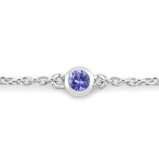 0.50 Carat Genuine Tanzanite .925 Sterling Silver Bracelet Bids.com