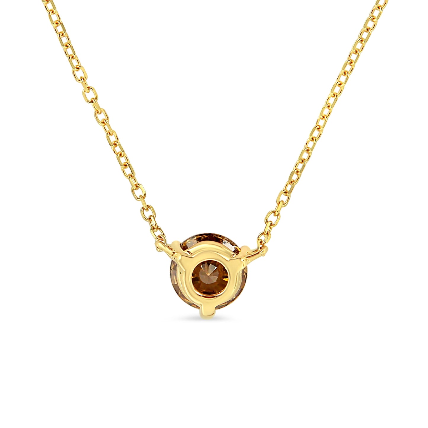14K Yellow Gold 1/2 Cttw Martini Set Lab Grown Yellow Diamond Solitaire 18" Pendant Necklace (Yellow Color, VS2-SI1 Clarity) Bids.com