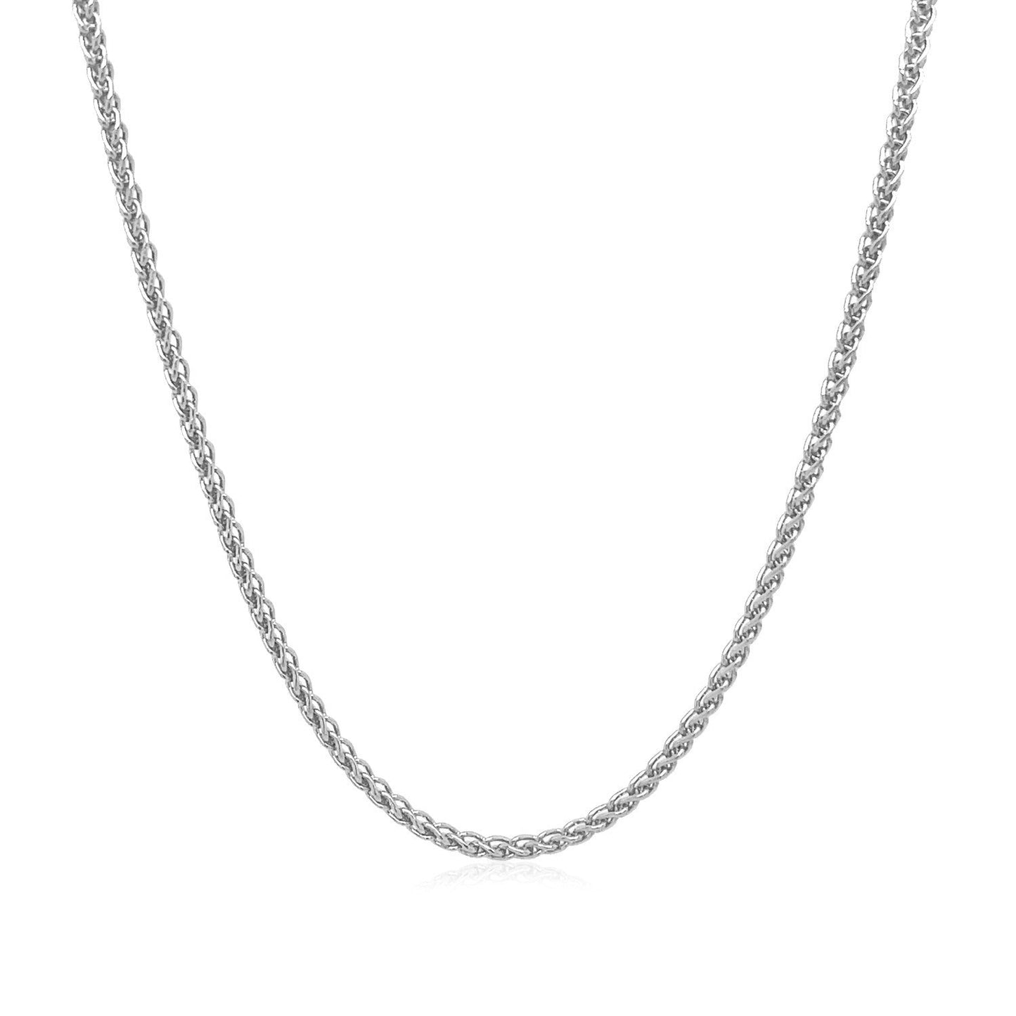 14k White Gold Round Wheat Chain 1.5mm Bids.com