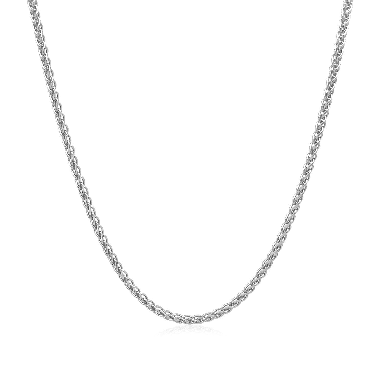 14k White Gold Round Wheat Chain 1.5mm Bids.com